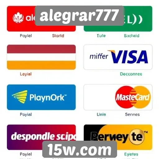 Métodos de pagamento disponíveis em alegrar777